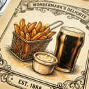 Sweet potato fries and IPA detail shot