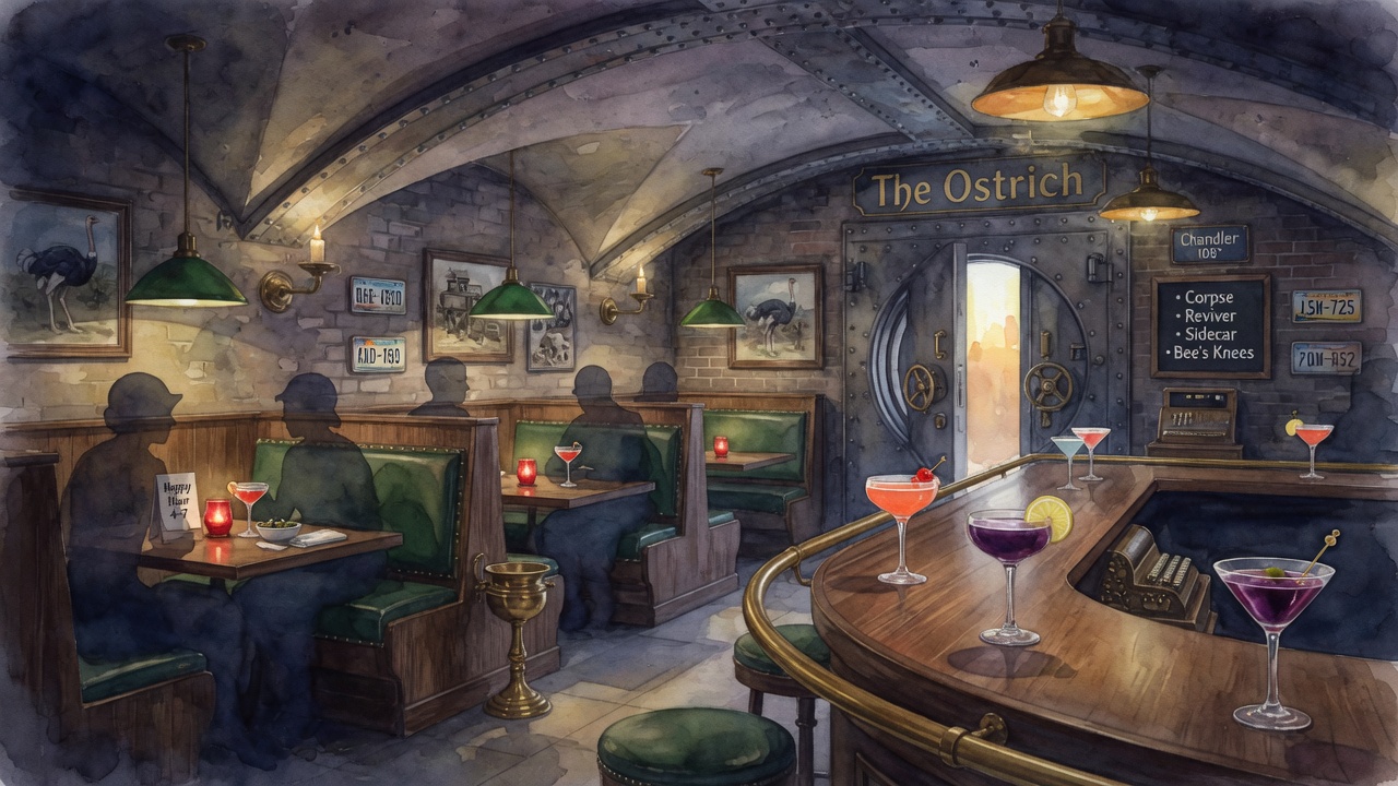 The Ostrich basement speakeasy for happy hour